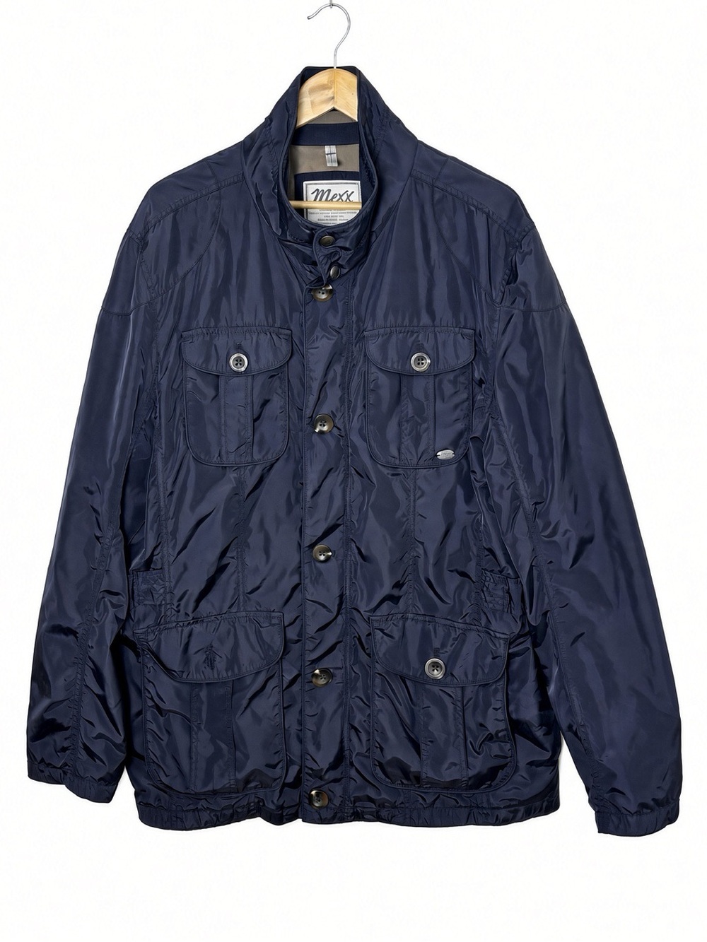 Mexx Utility Field Jacket Men’s XL Navy Blue Button + Zip 4-Pocket Amsterdam